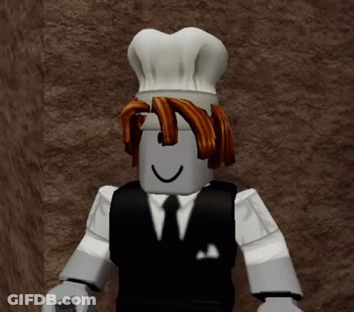 Cartoon Chef In Hat And Black Vest GIF
