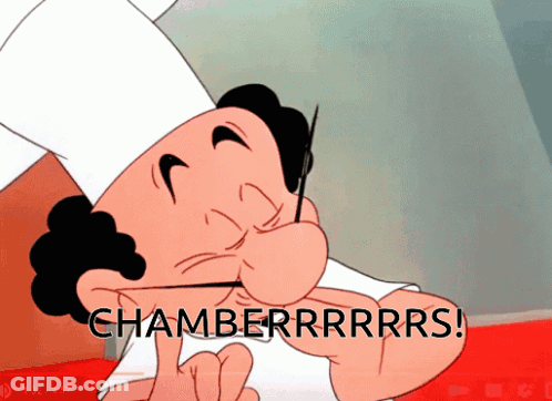 Cartoon Chef With Chamberrrrrrs GIF