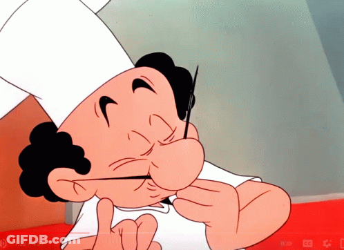 Cartoon Chef With Needle Playing At 4:32 GIF