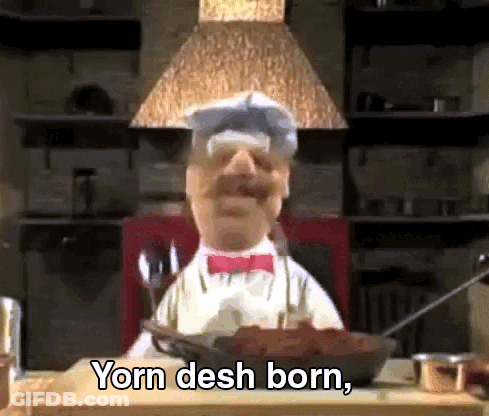 Cartoon Chef Yorn Desh Born Holding Pan GIF