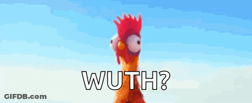 Cartoon Chicken Blue Sky Saying Wutth GIF