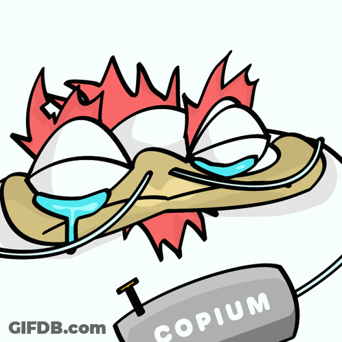 Cartoon Chicken Copium GIF