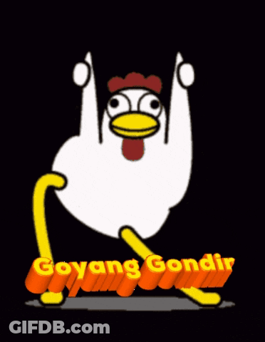 Cartoon Chicken Dancing Goyang Gondri GIF