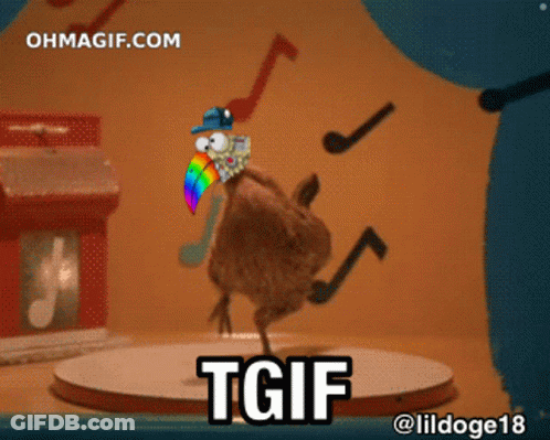 Cartoon Chicken Dancing Tgif GIF