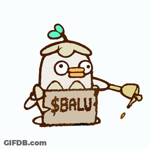 Cartoon Chicken Holding Sign $ Balu GIF