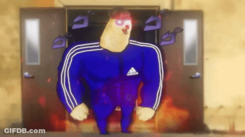 Cartoon Chicken In Blue Tracksuit GIF