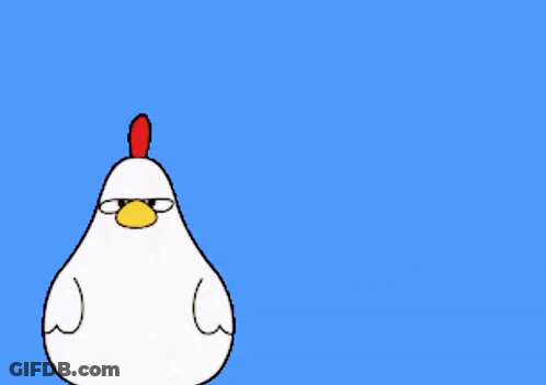 Cartoon Chicken Saying Don't Push Me I'm Right On The Edge GIF