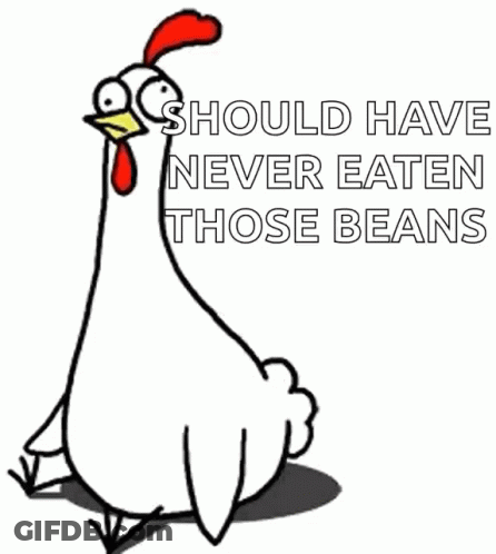 Cartoon Chicken Should Have Never Eaten Beans GIF