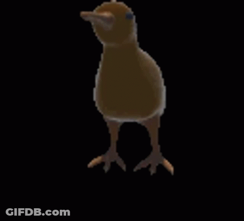 Cartoon Chicken Standing In Dark Room GIF