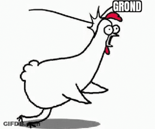 Cartoon Chicken Surrounded By Words GIF