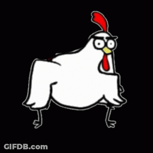Cartoon Chicken With Glasses And Red Crest GIF