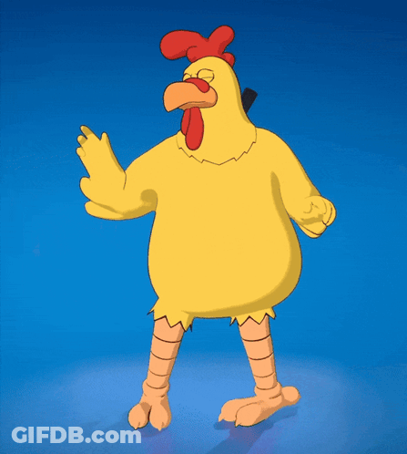 Cartoon Chicken With Red Crest GIF