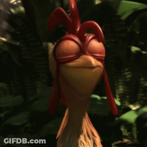 Cartoon Chicken With Red Crest GIF