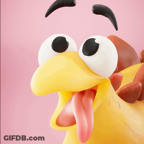 Cartoon Chicken With Tongue Out GIF