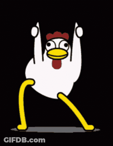 Cartoon Chicken With Yellow Legs And Arms GIF
