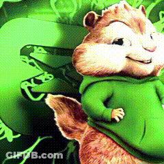 Cartoon Chipmunk In Green Hoodie Smiling GIF