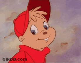 Cartoon Chipmunk In Red Hat And Scarf GIF