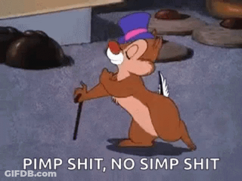 Cartoon Chipmunk In Top Hat Walking With Cane At Pool Table GIF