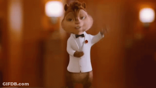 Cartoon Chipmunk In Tuxedo And Bow Tie GIF