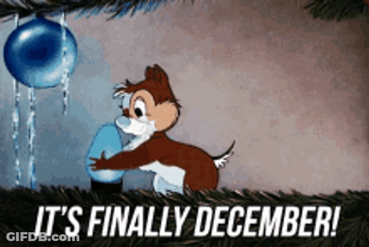 Cartoon Chipmunk It's Finally December GIF