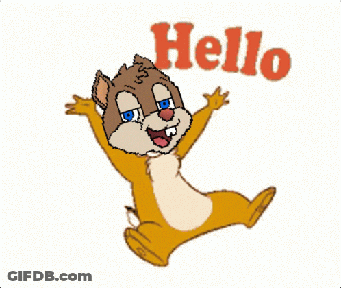 Cartoon Chipmunk Jumping Saying Hello GIF
