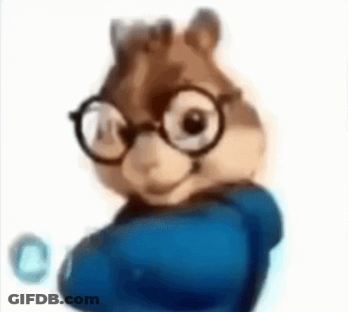 Cartoon Chipmunk With Glasses And Blue Jacket GIF