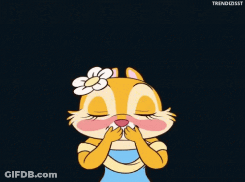Cartoon Chipmunk With Hearts GIF