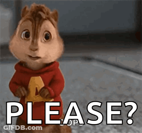 Cartoon Chipmunk With Please GIF