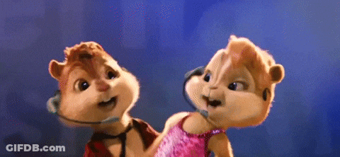 Cartoon Chipmunks With Headphones GIF