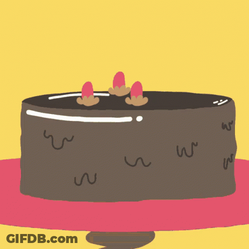 Cartoon Chocolate Cake Saying Chocolate Cake Day GIF