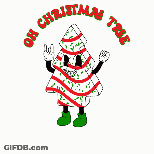Cartoon Christmas Tree Saying Oh Christmas Tree GIF
