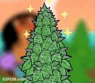 Cartoon Christmas Tree With Person GIF