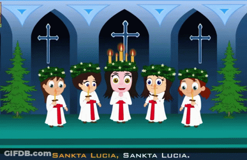 Cartoon Church Sankta Lucia GIF