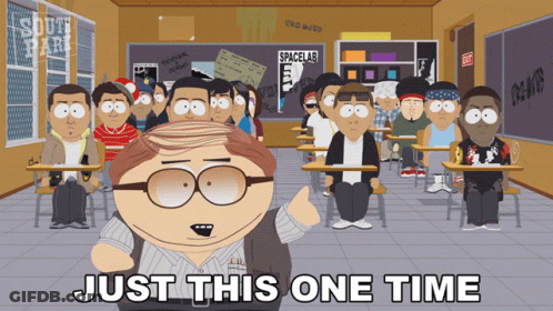 Cartoon Classroom Just This One Time GIF