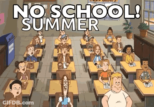 Cartoon Classroom Saying No School Summer GIF