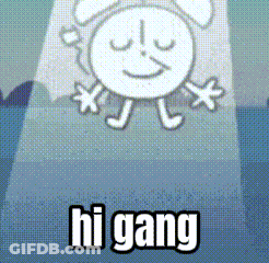 Cartoon Clock Saying Hi Gang GIF
