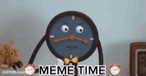 Cartoon Clock Saying Meme Time With Stuffed Animal GIF
