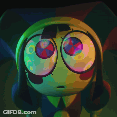 Cartoon Close Up With Glowing Eyes GIF