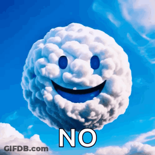 Cartoon Cloud Smiley Saying No GIF
