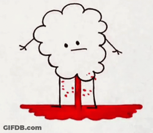 Cartoon Cloud With Blood Dripping GIF