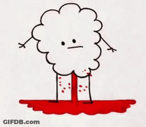 Cartoon Cloud With Blood Mouth GIF