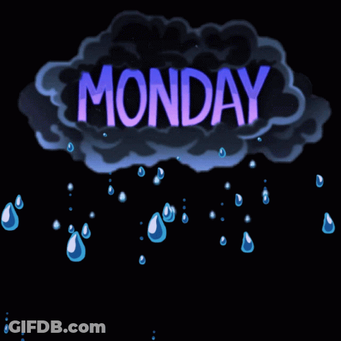 Cartoon Cloud With Monday GIF