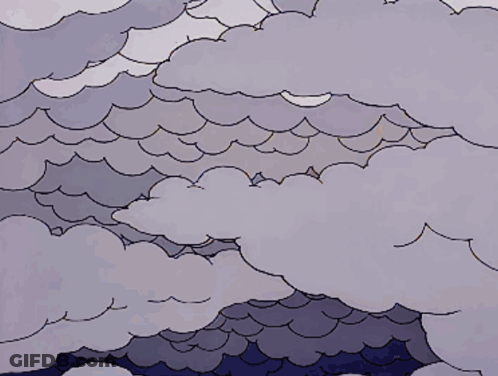 Cartoon Cloudy Sky With White Clouds GIF