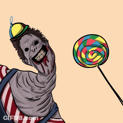 Cartoon Clown With Lollipop GIF