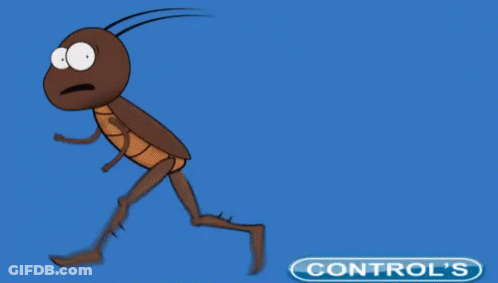 Cartoon Cockroach With Control Button GIF