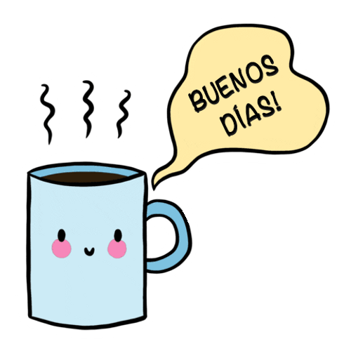 Cartoon Coffee Buenos Dias GIF