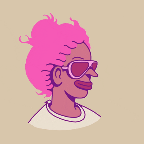Cartoon Cool Girl Pink Sunglasses GIF