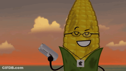 Cartoon Corn On The Cob With Glasses GIF