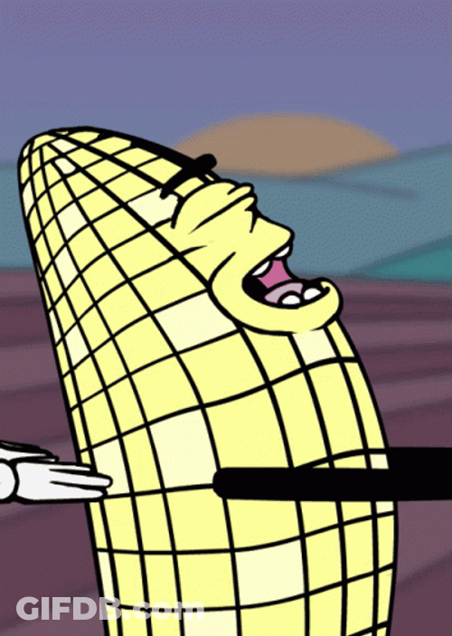 Cartoon Corns Marching In Line GIF