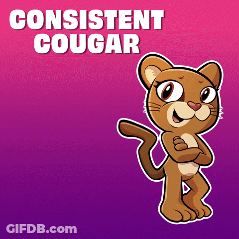 Cartoon Cougar With Words Consistent Cougar Behind It GIF